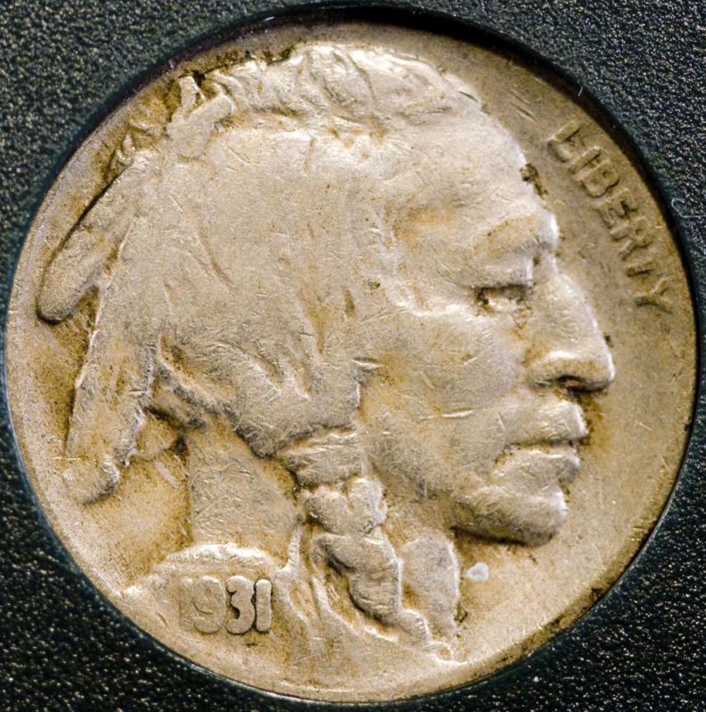 1931 S 5C Indian Head Buffalo Nickel VG   VG+ Slabbed  