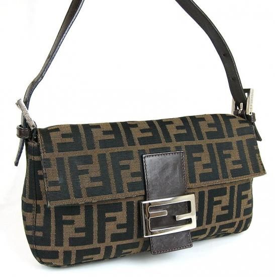 Fendi Zucca Mini Mamma Baguette Canvas Shoulder Bag Italy #3333  