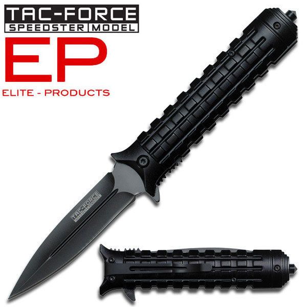 712 Black Blade with Tactical Style Handle Spring Assisted Folding 