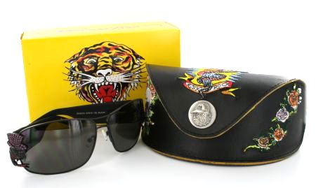 ED Hardy CRUNK ROCK Sunglasses Black EHS 034 Crystals  