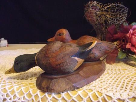 VINTAGE DUCK DECOYS SIGNED H. HEAP DECOY SHOP MAINE VGC  