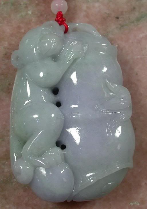 Lavender 100% Natural A JADE JADEITE PENDANT Panda 329051  