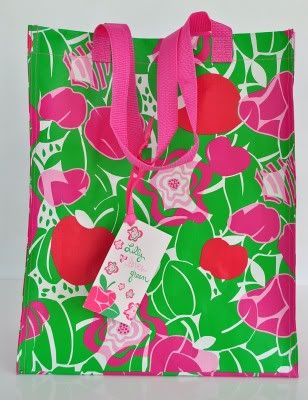 LILLY PULITZER HOW ABOUT THEM APPLES Teacher MARKET BAG  