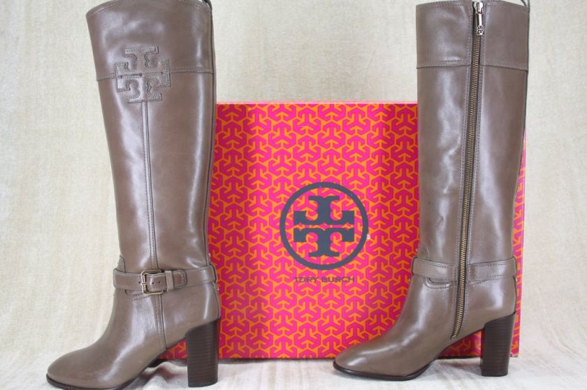 New Tory Burch Blaire Taupe Leather Tall Boots size 7 NIB Sold Out $ 