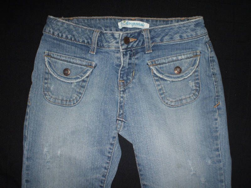 AEROPOSTAL Cropped Jeans CAPRIS sz 1/2 Flap Pockets  