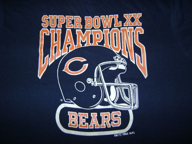 vintage CHICAGO BEARS SUPER BOWL XX 1985 SOFT t shirt M  