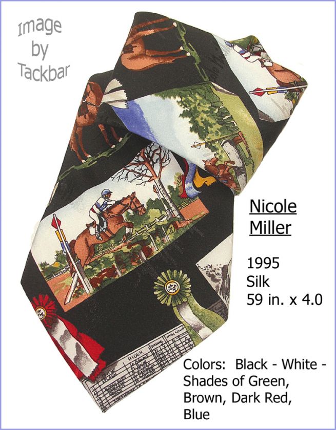 Mens Nicole Miller Horse Racing Silk Dress Tie 221  