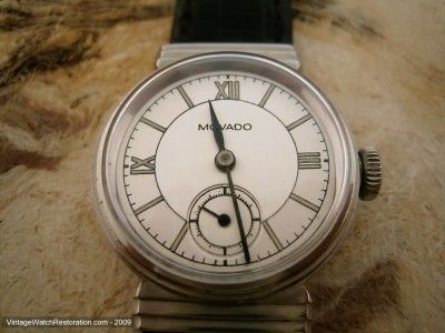 Early Movado Gem with Deco Stepped Lugs, Manual (Ref. 258)  