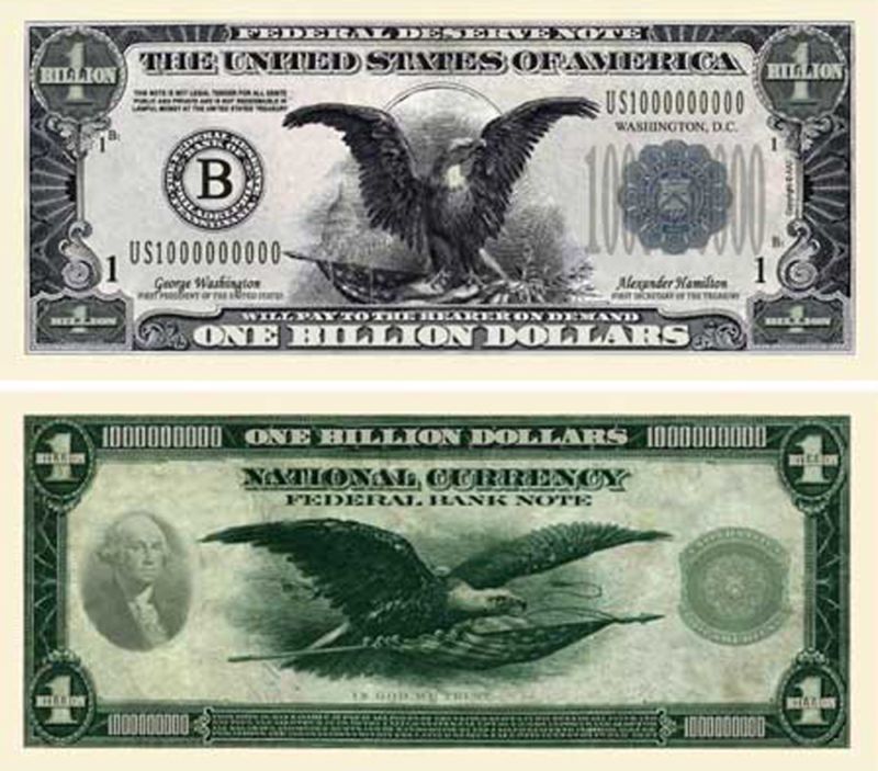 National Currency 1 Billion Dollar Bill Note Lot of 100  