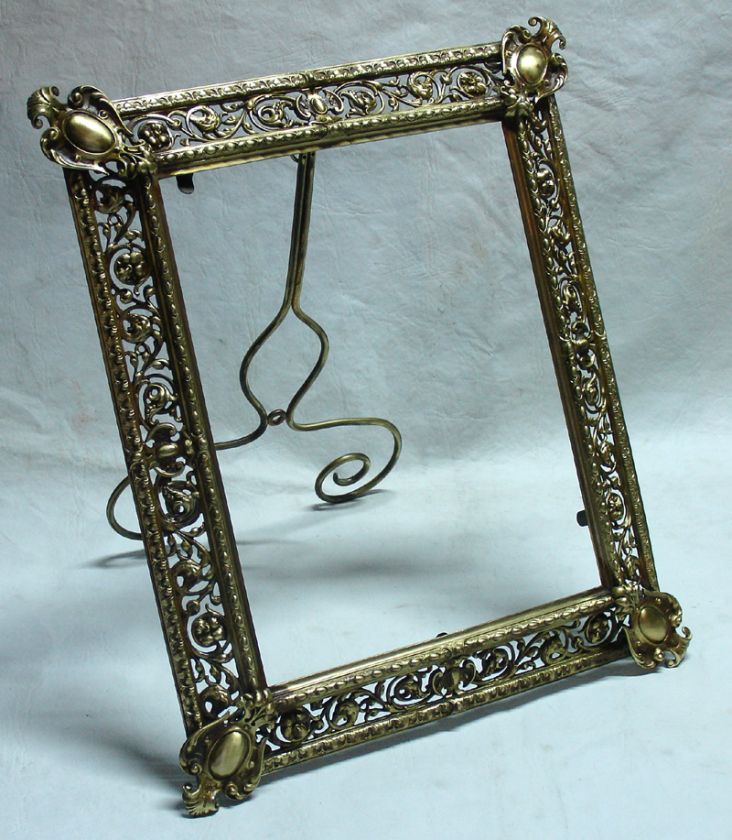 Important antique bronze pair picture frames 19 x 16  