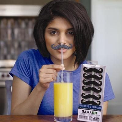 Stache Straws   Mustache Straw Clips NEW Great Fun  