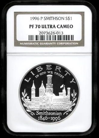 NGC PF70 UC 1996 P SMITHSONIAN SILVER DOLLAR PF 70  