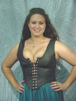 BUTW Black Plonge Leather lace up bodice sz 8 _ 1683B  