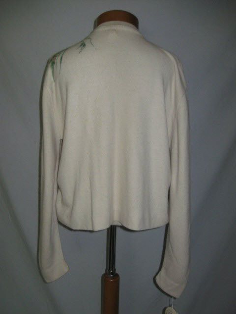 1950s Burdines Cashmere? Hand Painted Sweater LG  