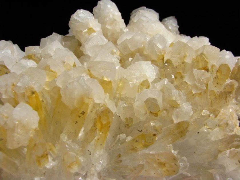 White Calcite/ Yellow Quartz Crystal Display Specimen  