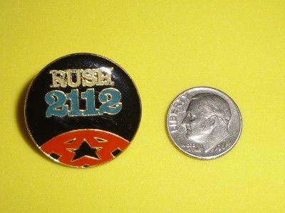 RUSH 2112 Enamel Metal Vtg Tour Pin Badge Pinback Geddy Lee Rock Logo 