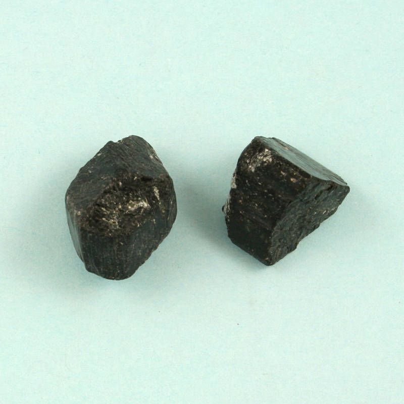 BLACK TOURMALINE (AKA SCHORL) 2 RAW CRYSTALS   CHINA  