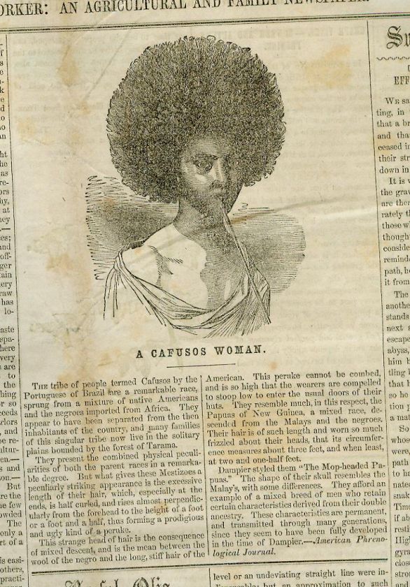 Newspaper Brazil Cafusos Tribe Portuguese African Slaves 1854  