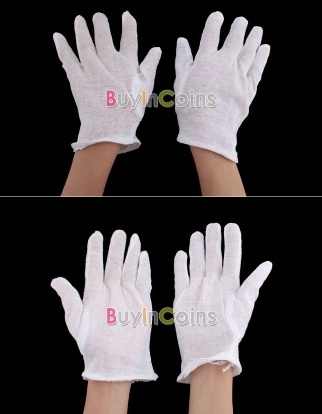 Hot Pair White Music Instruments Stage Cotton Gloves  
