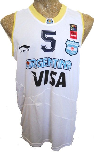   ARGENTINA HOME 2011 BASKETBALL NATIONAL TEAM JERSEY SLEVELESS SHIRT