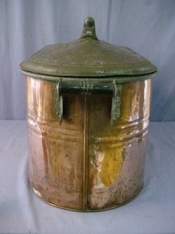 Antique Behrens Copper Wash Tub Boiler w/Lid Outdoor Planter/Fireplace 