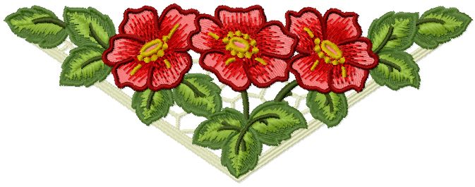 Wild Roses Lace machine embroidery designs 5x7 hoop  