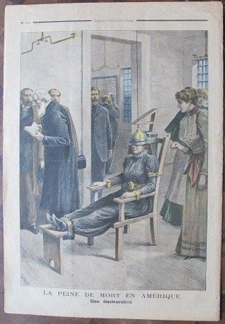 1899. FIRST ELECTRIC CHAIR EXECUTION OF AN AMERICAN WOMAN. FOLIO 