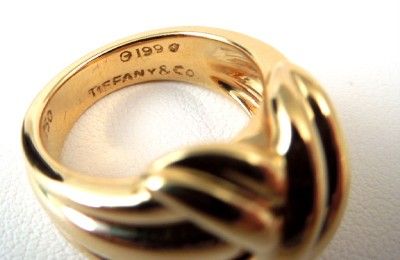 Tiffany & Co. 18k YG SIGNATURE X Ring WIDE  GAL Appraisal ~Tiff Boxes 