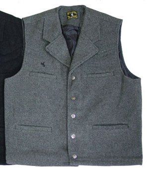 WYOMING TRADERS CHARCOAL GRAY WOOL BUCKAROO VEST  