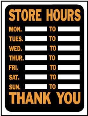 Hy Ko 3030 9x12 (10) Plastic Store Hours Signs  