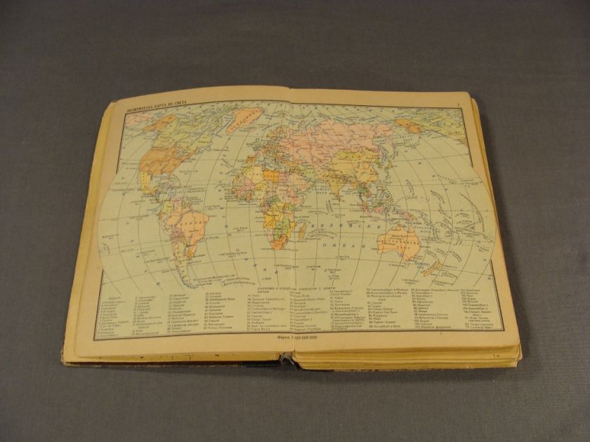 1963 OLD WORLD MAP ATLAS COUNTRIES PRINT BOOK BOOKLET  