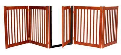 WOOD Walk Thru DOG GATE pet fence spans up to 9 ft wide  