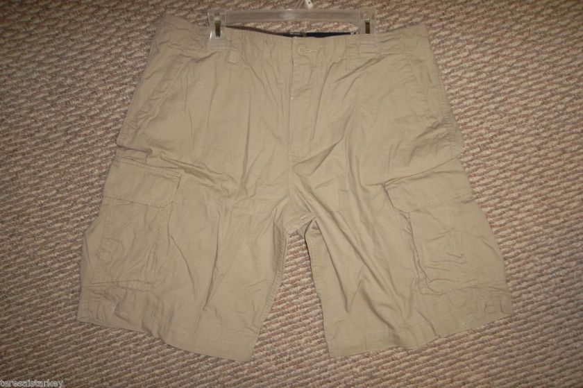 Mens womens shorts cargo Khaki tan brown cotton Large XL 38 x 11 New 