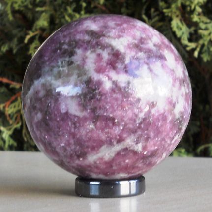 LILAC LEPIDOLITE 52 MM GEMSTONE CRYSTAL SPHERE / CRYSTAL BALL  