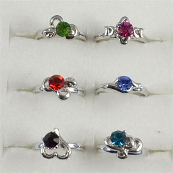 Wholesale Lot 40pcs White Gold Plated Cute Kid s Party Crystal 