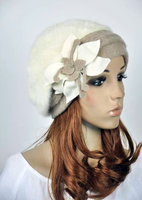 Winter Warm Rabbit Fur Fashion Lady Womens Dress Hat Beanie Cap 
