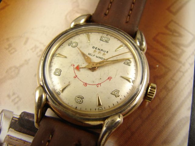 CLASSIC BENRUS SELFWINDING MENS WATCH VINTAGE 1940s ART DECO WIND 