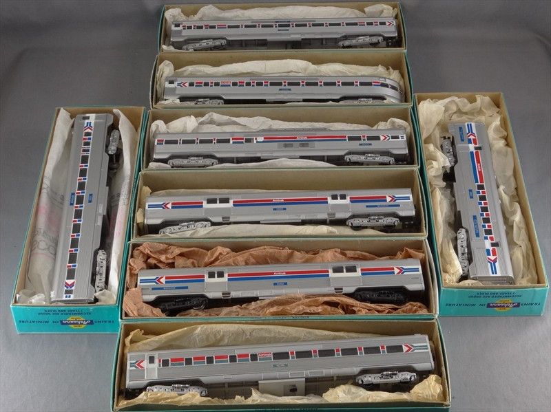 DTD TRAINS   HO SCALE LOT   ATHEARN 8 CAR AMTRAK PASSENGER SET  