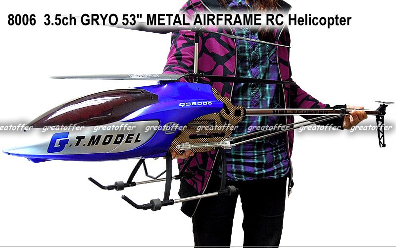 QS8006 53 inch GYRO 3.5 Channel Metal RC Helicopter FREE PARTS  