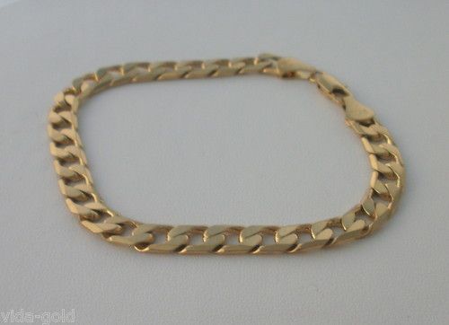 14k Gold gep 5MM Curb Bracelet 9 1/2 Inch Lifetime guarantee  