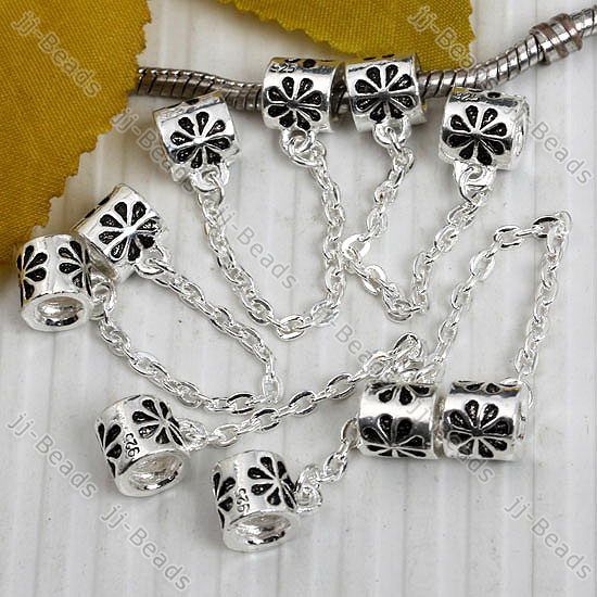 5p Carved Flower Screw Thread Beads European Fit Charms  