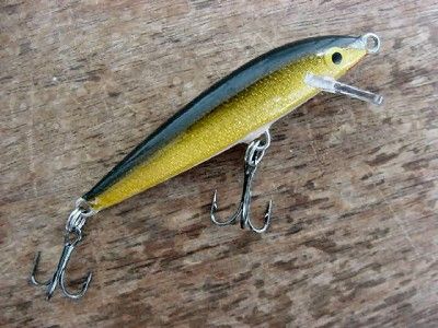 NIP 2 3/4 Rapala Original F 7 Gold Crankbait, Ireland  