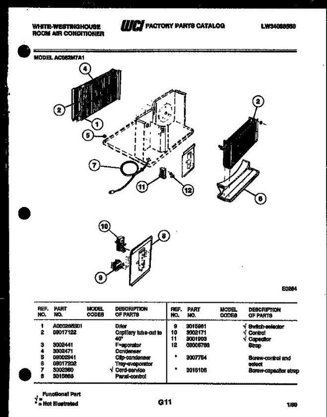 WHITE WESTINGHOUSE A/C CENTER HINGE BRACKET #G162384  