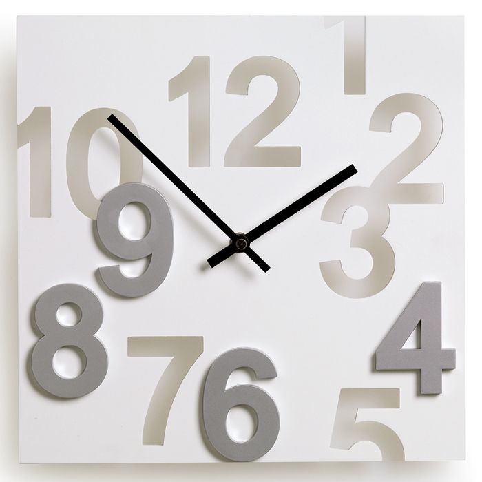 Random Square White Modern Wall Clock Home Office NEW  