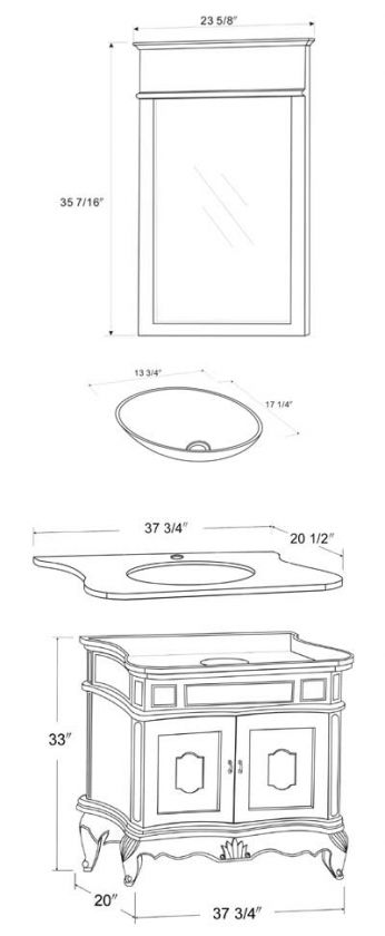 38 Traditional Highend Bathroom Vanity w/Faucet 8585  