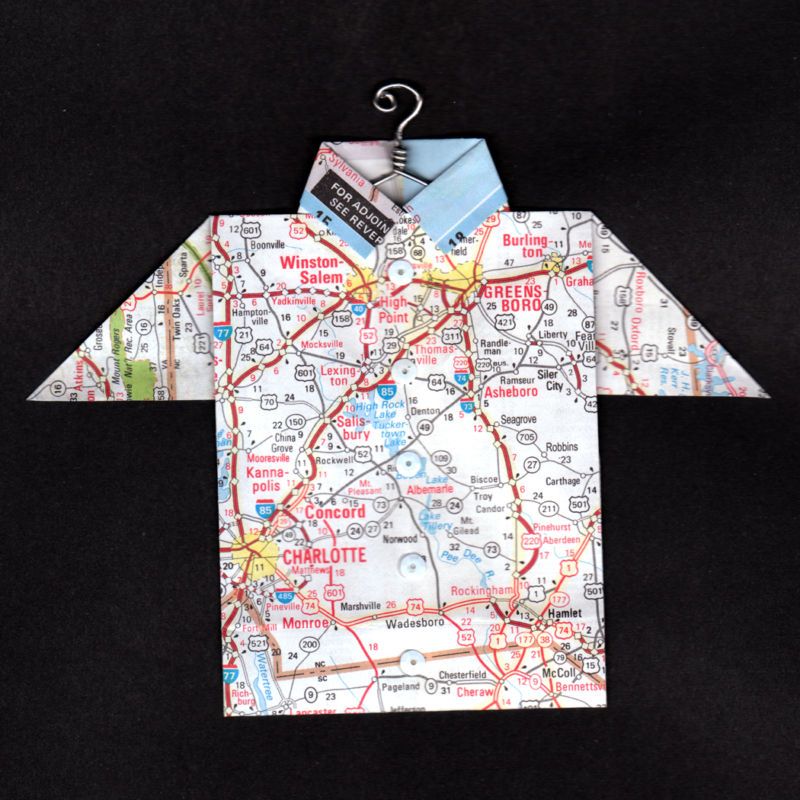 Origami Map Shirt Charlotte, Greensboro, Yadkinville  