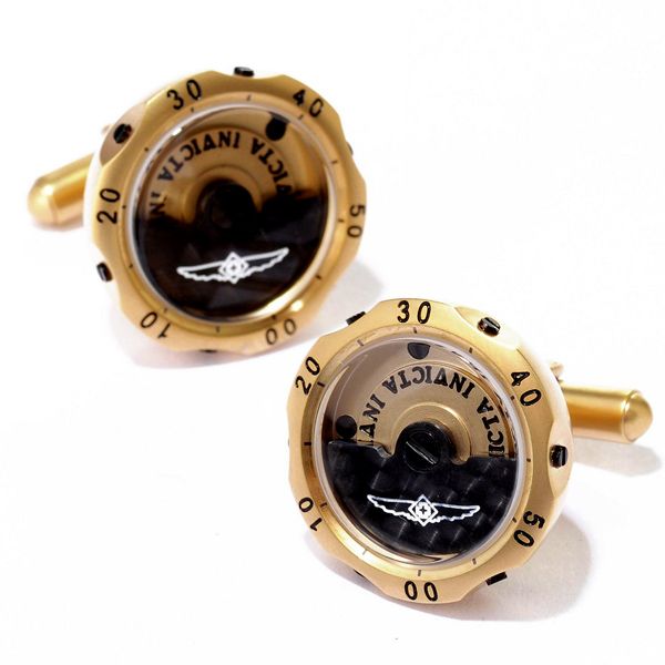 Invicta Venom Stainless Steel Rotor Gold tone Cuff Links 6625