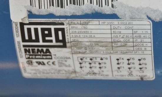 WEG 00318OT3E182T Motor  