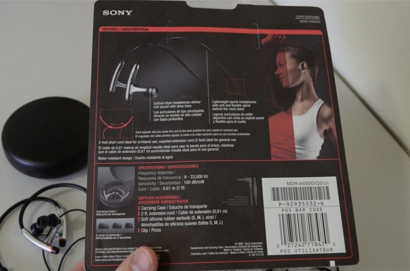 Sony MDR AS50G Behind the Neck sport headphones  