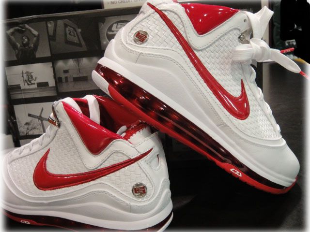 Nike Air Max Lebron VII NFW White Red Sneakers Mens Size 7.5  